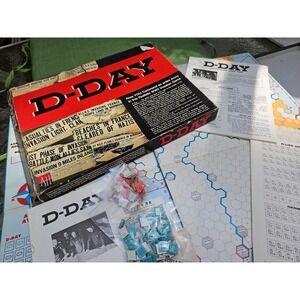 Vintage Avalon Hill D-Day Invasion Board Game WW2 War Strategy 1961 COMPLETE